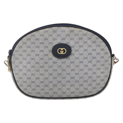Gucci GUCCI Micro GG Supreme Shoulder Bag PVC Navy Gold Authentic BA7782