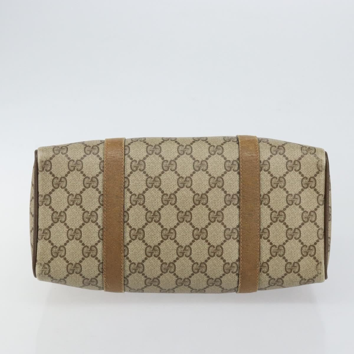 Gucci GUCCI GG Supreme Web Sherry Line Boston Bag PVC Beige Gold 40 02 006 Authentic 144227