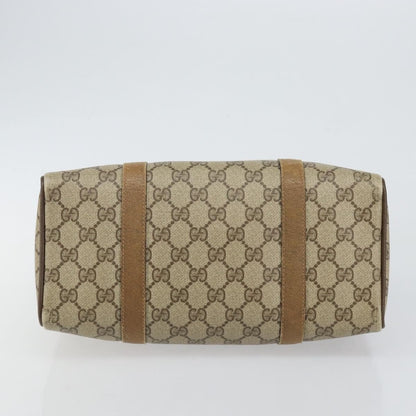 Gucci GUCCI GG Supreme Web Sherry Line Boston Bag PVC Beige Gold 40 02 006 Authentic 144227