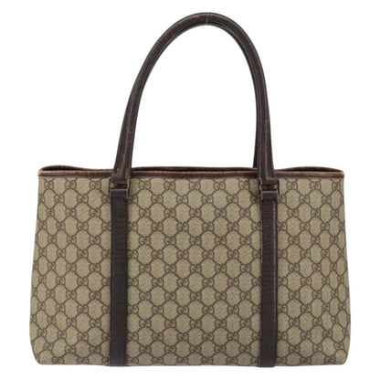 Gucci GUCCI GG Supreme Tote Bag PVC Beige Silver 114595 Authentic ep12164