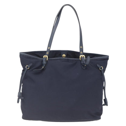 Prada PRADA Tote Bag Nylon Navy Gold Authentic 166304