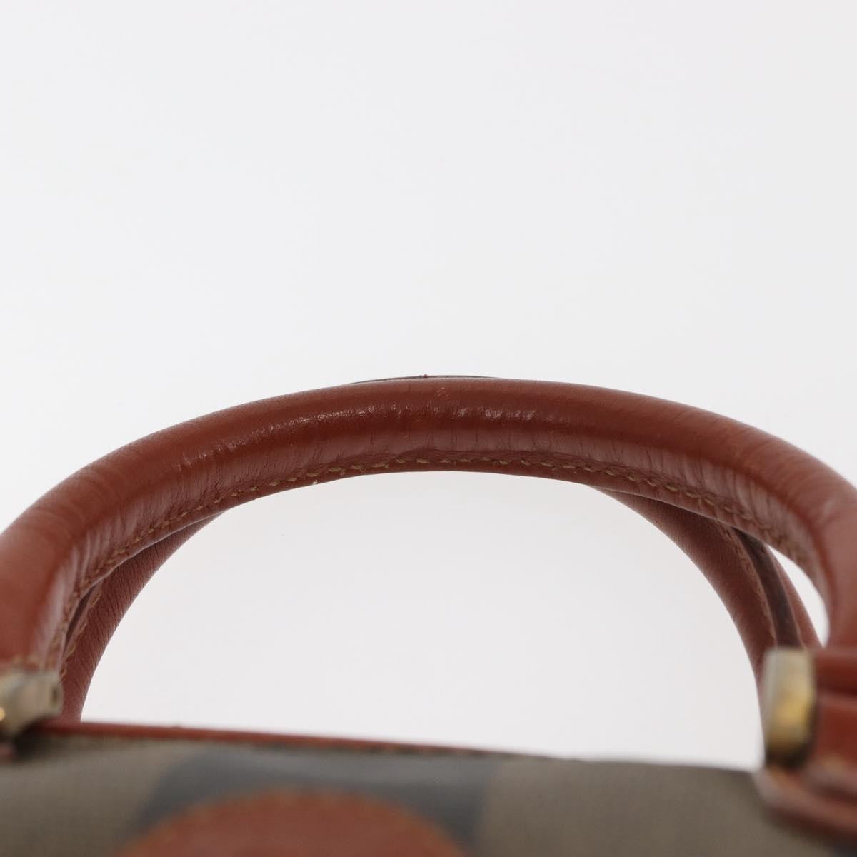 Fendi FENDI Pecan Canvas Hand Bag PVC Black Brown Authentic 146281