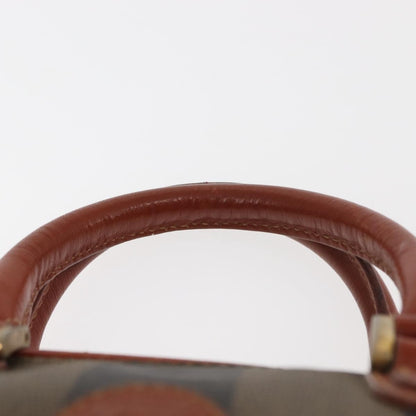 Fendi FENDI Pecan Canvas Hand Bag PVC Black Brown Authentic 146281