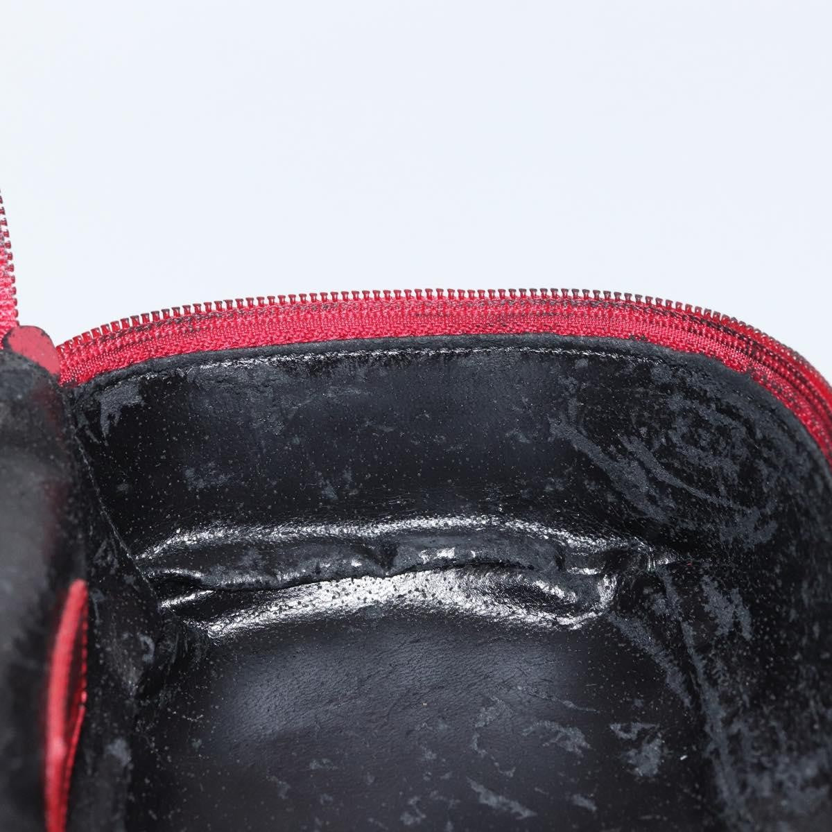 Gucci GUCCI Horsebit Vanity Bag Hand Bag Suede Red Gold 032 1705 0141 Authentic yk19984