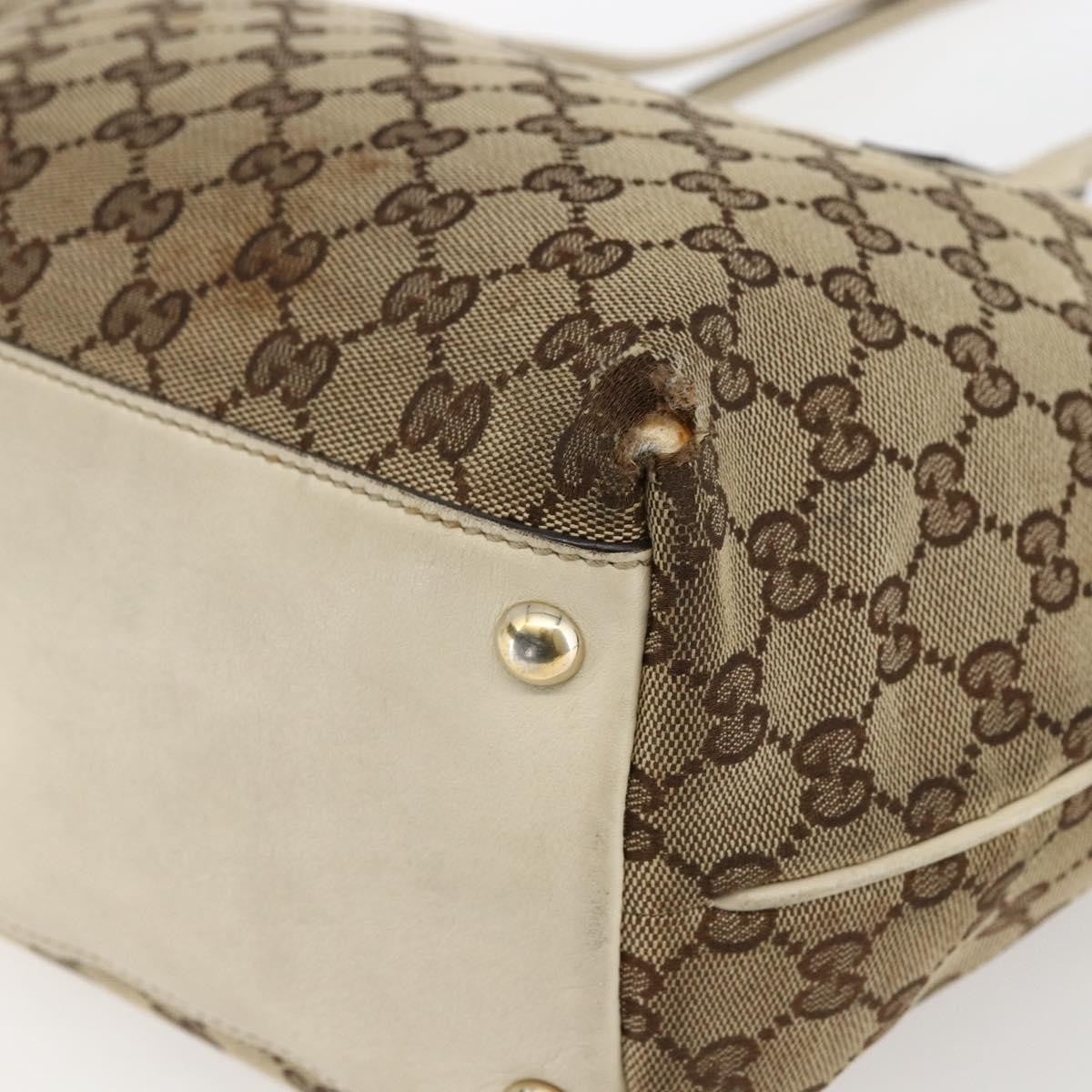Gucci GUCCI GG Canvas Tote Bag Beige Gold 169946 Authentic BA9932