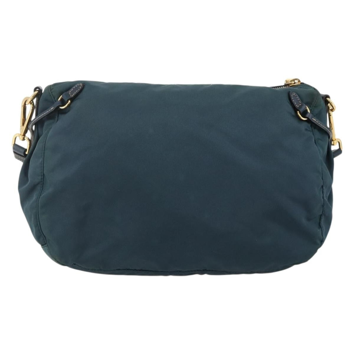 Prada PRADA Shoulder Bag Nylon Green Gold Authentic YKZ1088
