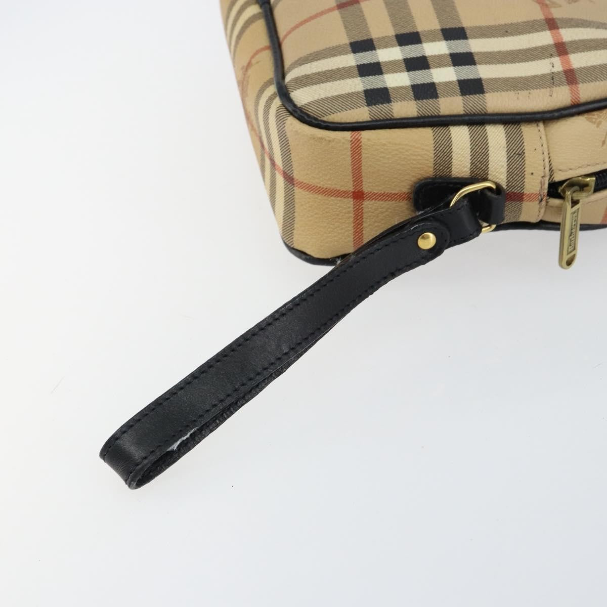 Burberrys Burberrys Nova Check Clutch Bag PVC Beige Gold Authentic ep11601