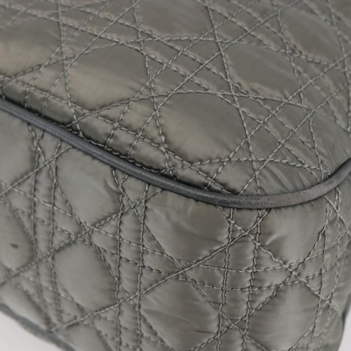 Dior Christian Dior Canage Hand Bag Nylon Gray Silver Authentic 147959