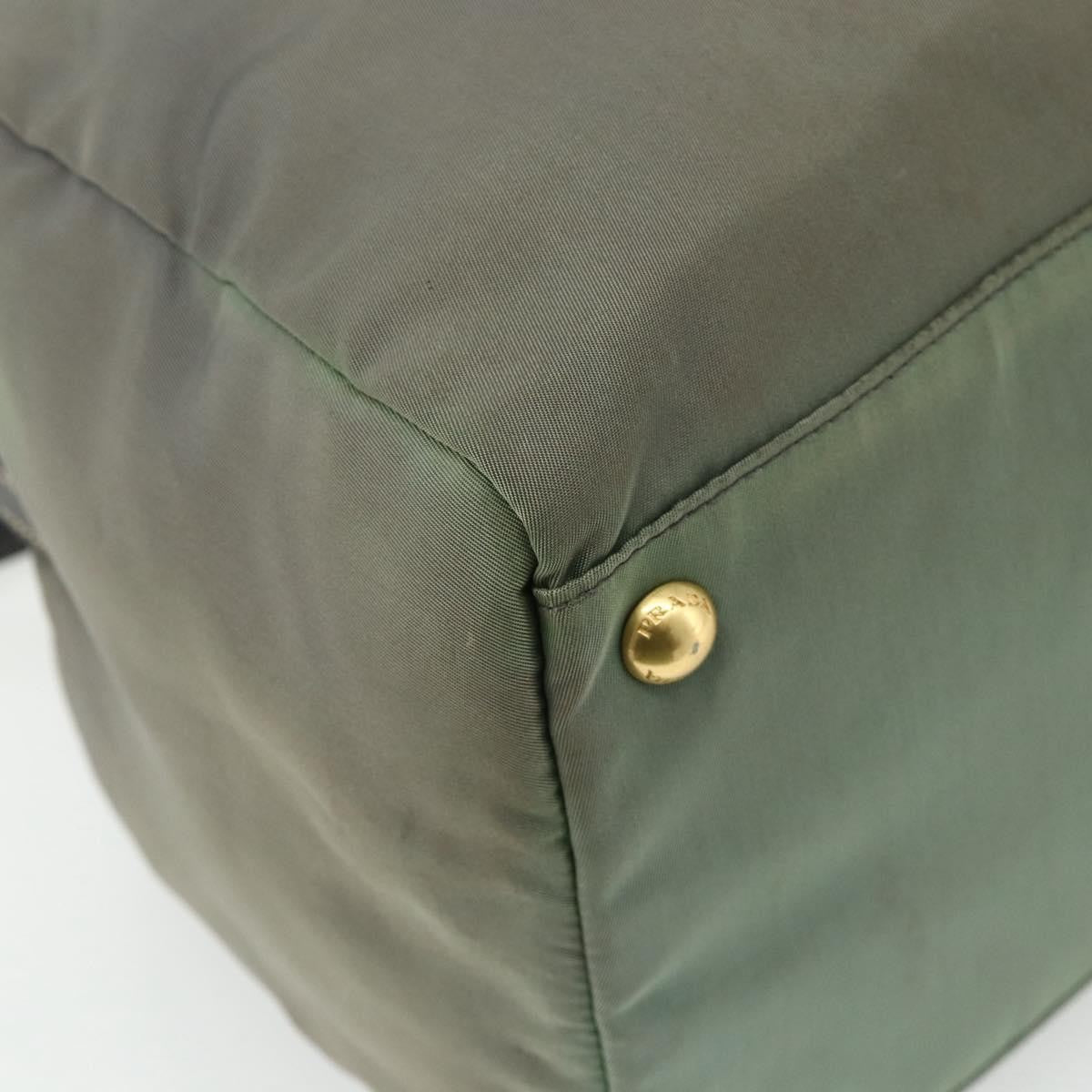 Prada PRADA Shoulder Bag Nylon 2way Green Gold Authentic 176782