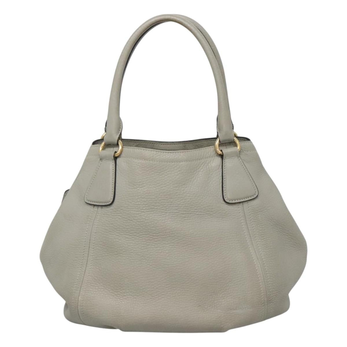 Prada PRADA Hand Bag Leather 2way Gray Authentic BA005