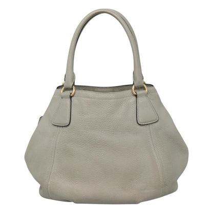 Prada PRADA Hand Bag Leather 2way Gray Authentic BA005