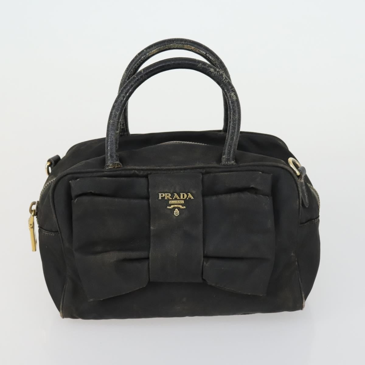 Prada PRADA Tote Bag Nylon 2 Set Black Beige Authentic 157078