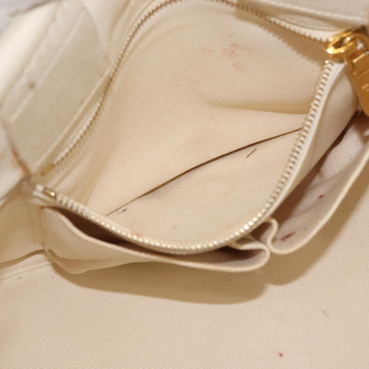 Prada PRADA Canapa MM Hand Bag Denim White Gold Authentic BSZ344