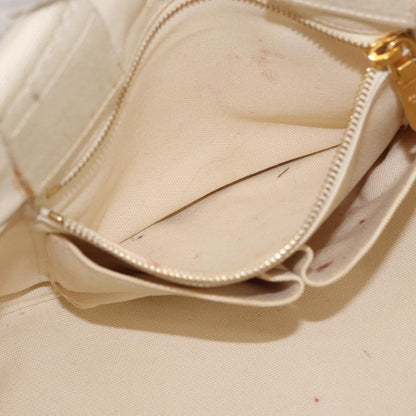 Prada PRADA Canapa MM Hand Bag Denim White Gold Authentic BSZ344