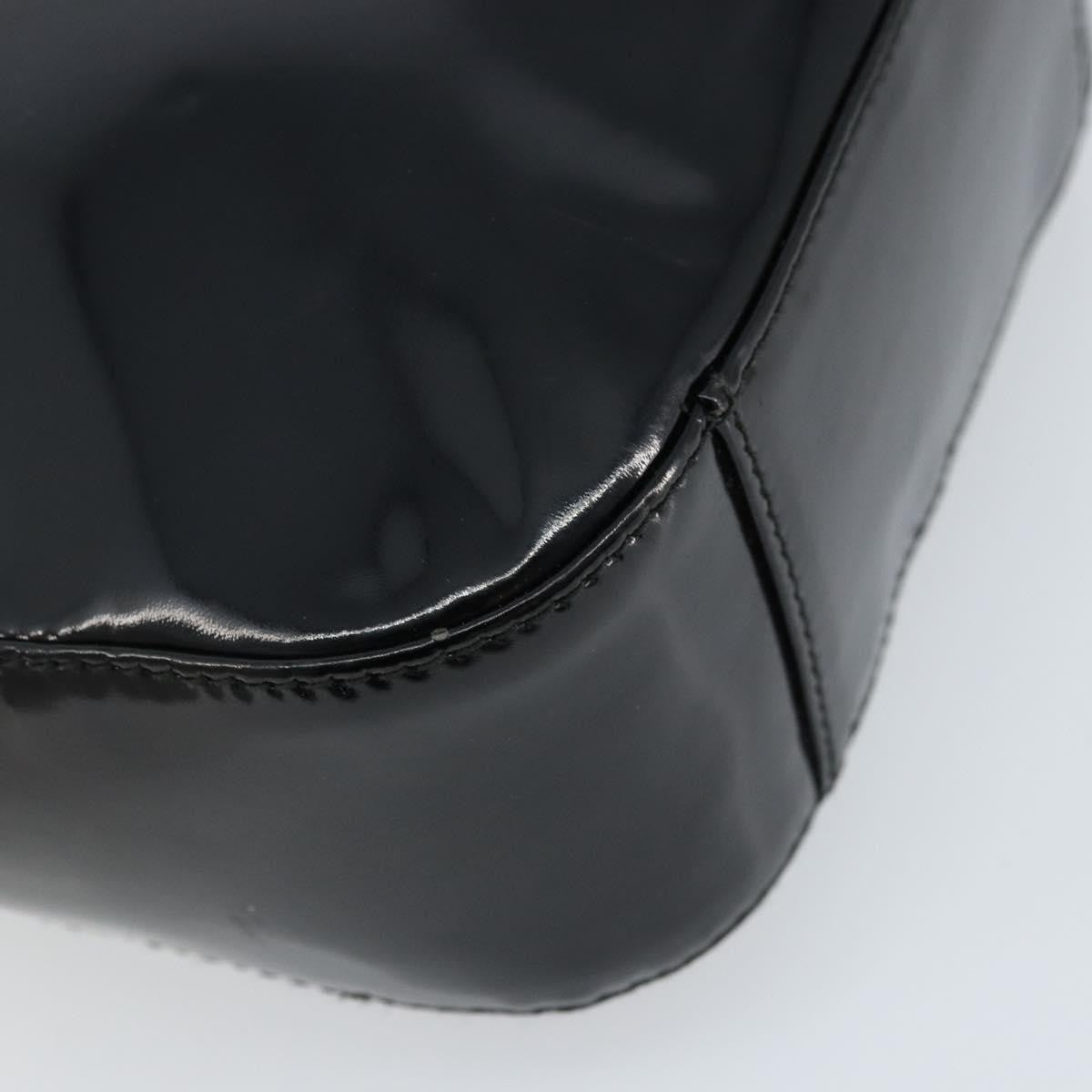 Gucci GUCCI Hand Bag Patent leather Black Silver 007 2046 0249 Authentic 172096