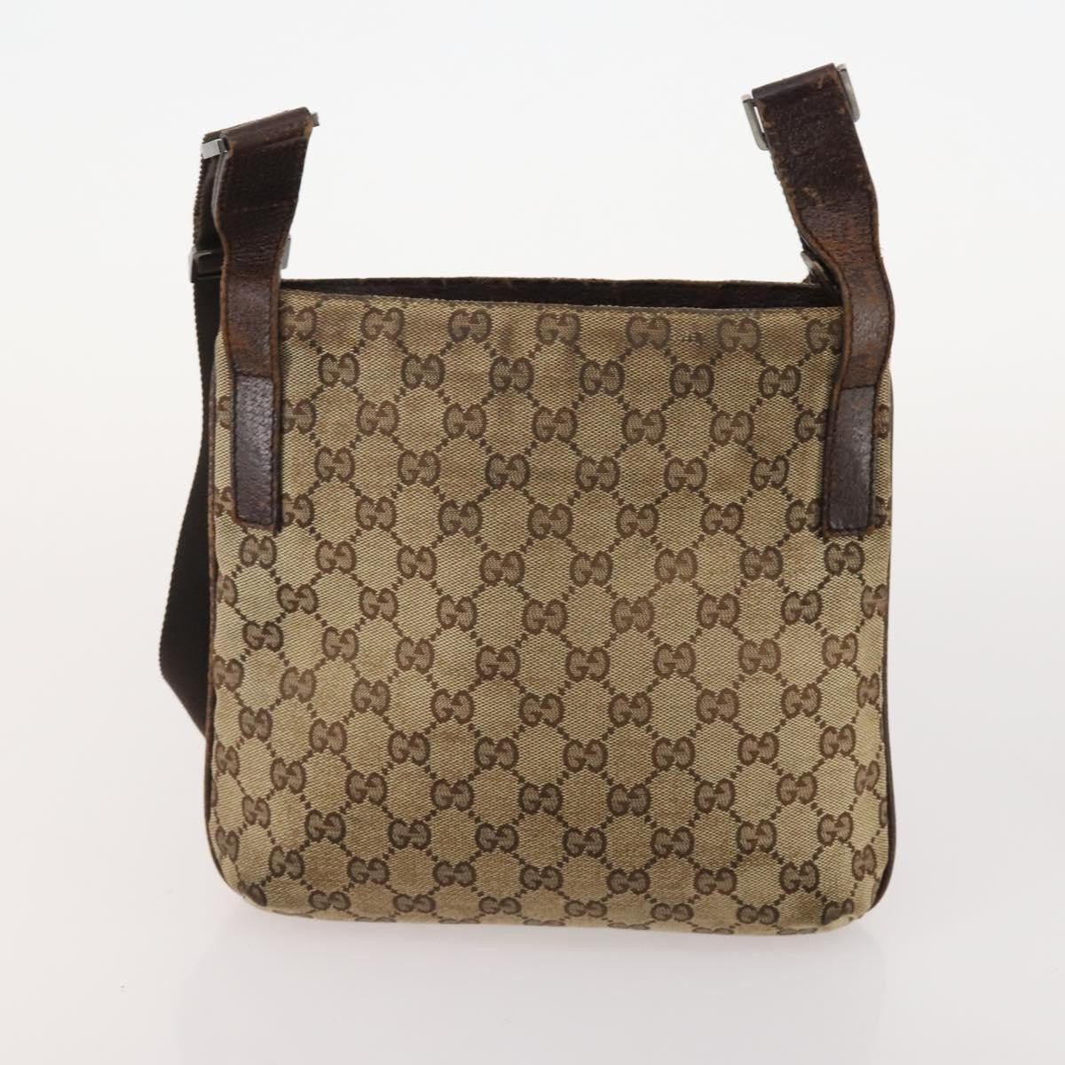 Gucci GUCCI GG Canvas Shoulder Bag 4 Set Black Beige Authentic 178854
