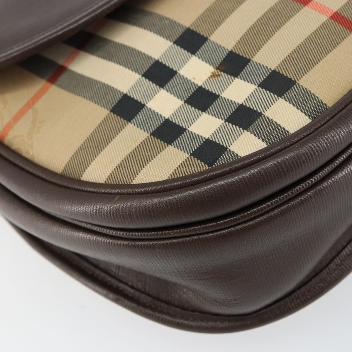 Burberrys Burberrys Nova Check Shoulder Bag Canvas Beige Gold Authentic 153922