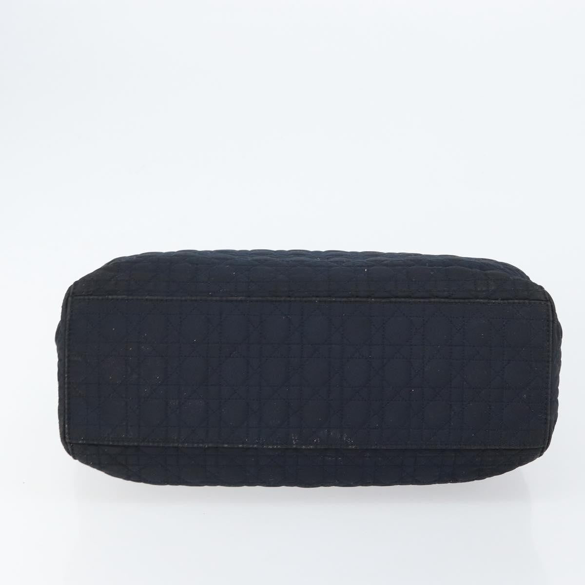 Dior Christian Dior Canage Hand Bag Nylon Navy Gold Authentic gh1098
