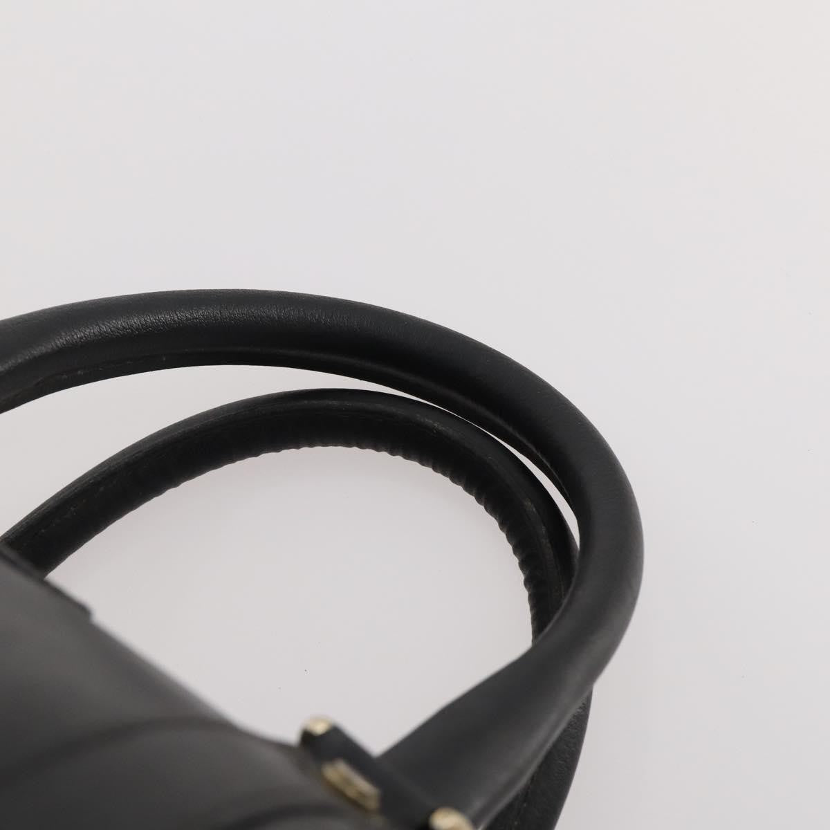 Valentino VALENTINO Boston Bag Leather Black Gold Authentic bs35030A
