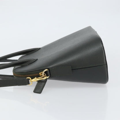 Celine CELINE Hand Bag Leather 2way Green Gold Authentic 161118
