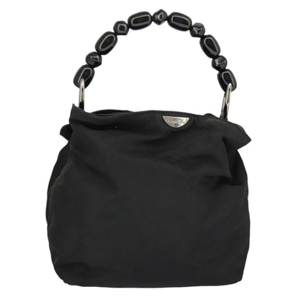 Dior Christian Dior Hand Bag Nylon Black Silver Authentic ar12776