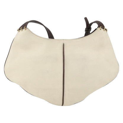 Loewe LOEWE Shoulder Bag Leather White Gold Authentic 162858