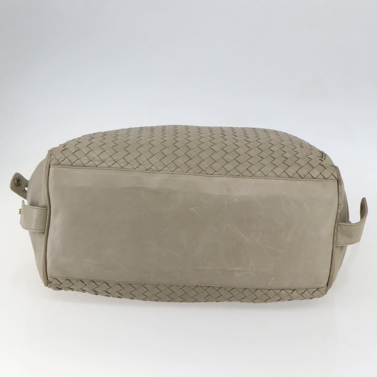 BOTTEGAVENETA BOTTEGAVENETA BOTTEGA VENETA INTRECCIATO Hand Bag Leather Beige Gold Authentic 155700