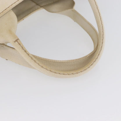 Prada PRADA Canapa MM Hand Bag Denim White Gold Authentic BSZ344