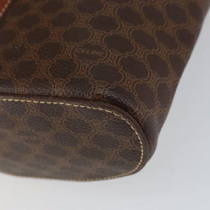 Celine CELINE Macadam Canvas Hand Bag PVC Leather Brown Gold Authentic 153900