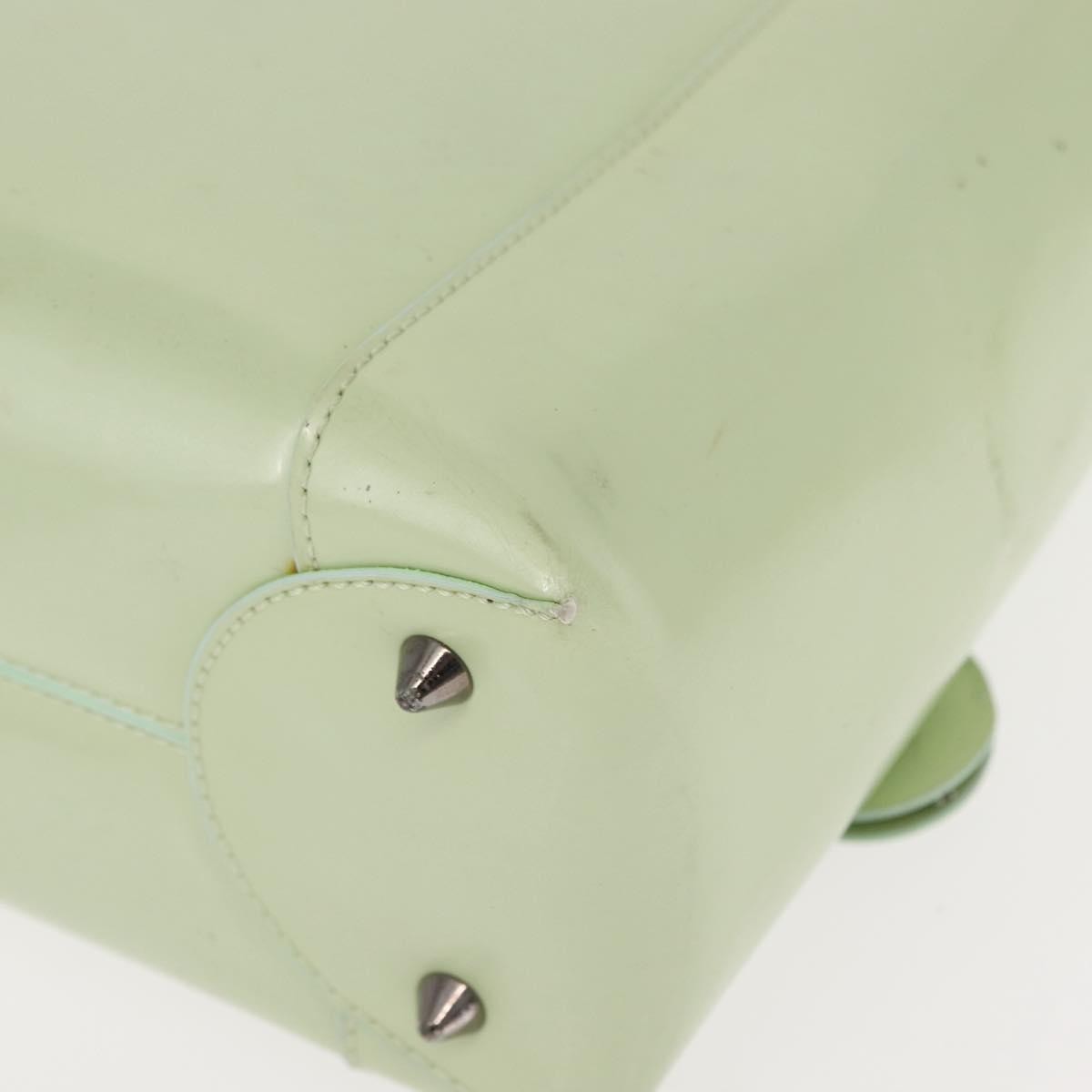Dior Christian Dior Maris Pearl Hand Bag Enamel Green Authentic 150745