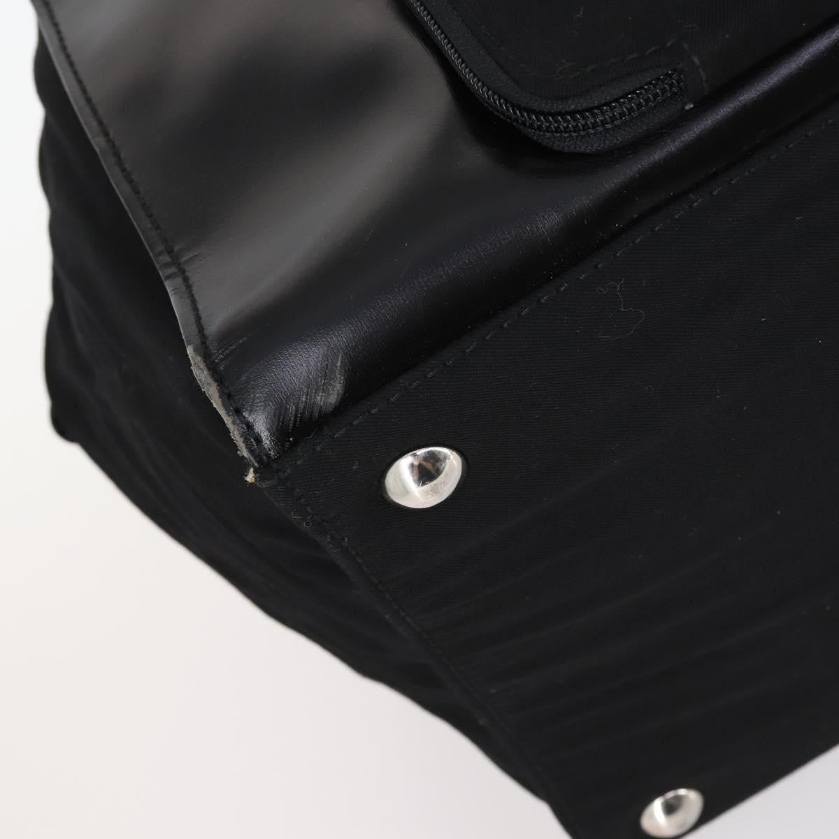 Gucci GUCCI Boston Bag Nylon Leather Black Silver 012 1553 0269 Authentic ti3430