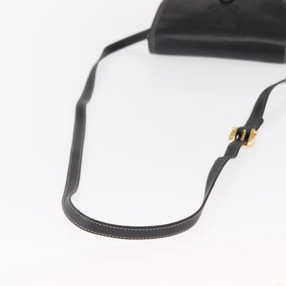 Loewe LOEWE Anagram Shoulder Bag Leather Black Gold Authentic ep12382