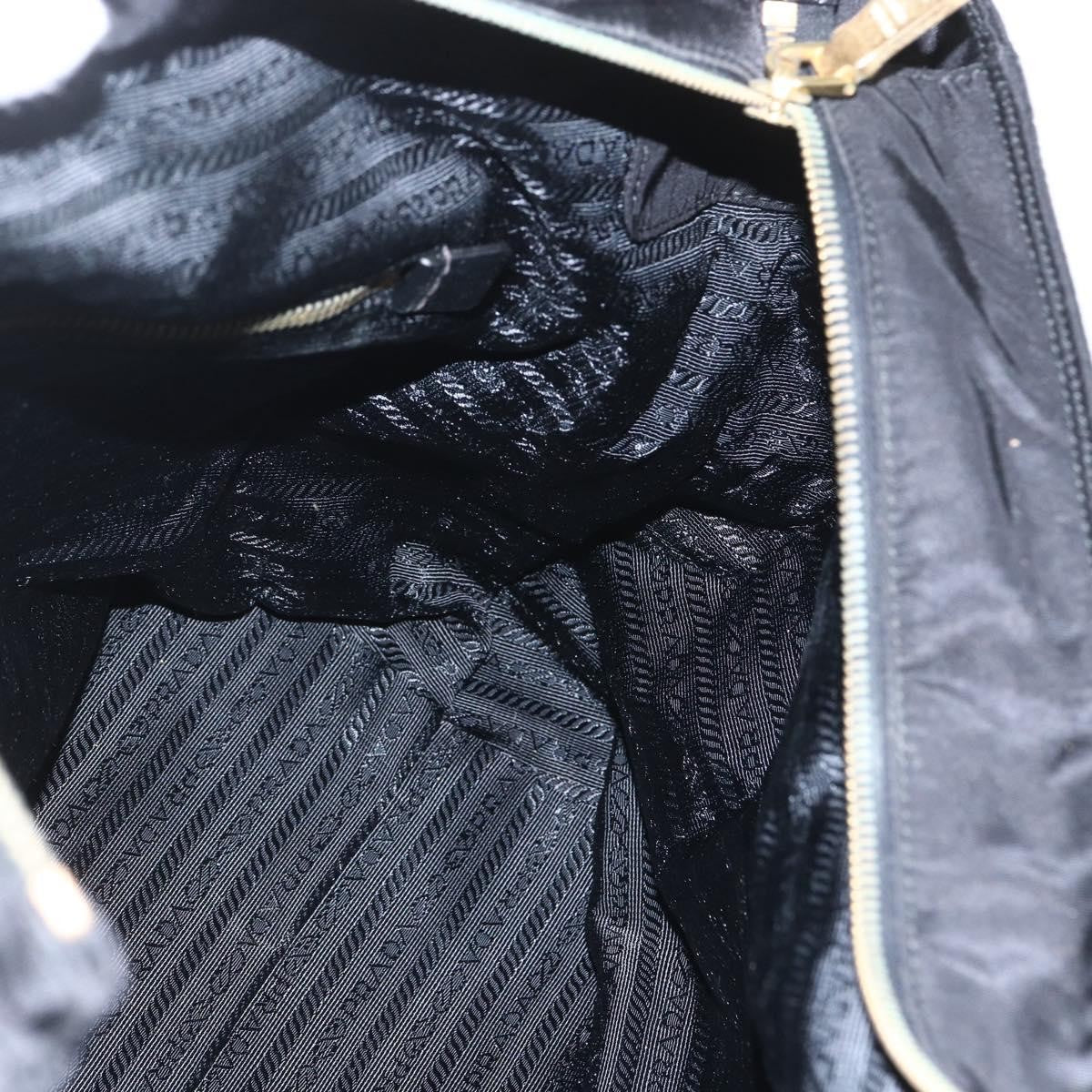 Prada PRADA Tote Bag Nylon 2way Black Gold Authentic ep12892