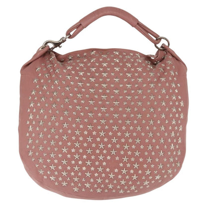 Jimmy Choo Jimmy Choo Star Studs Shoulder Bag Leather Pink Silver Authentic BA6611