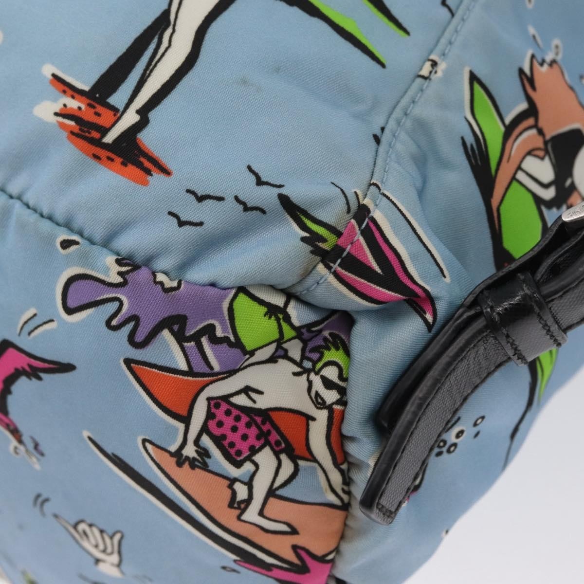 Prada PRADA Backpack Nylon Light Blue Silver Authentic LNZ330 Bag
