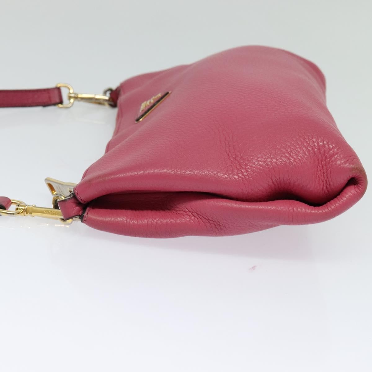 Prada PRADA Shoulder Bag Leather Pink Gold Authentic BD1620