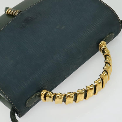 Loewe LOEWE Velazquez Hand Bag Leather 2way Green Gold Authentic ep10716