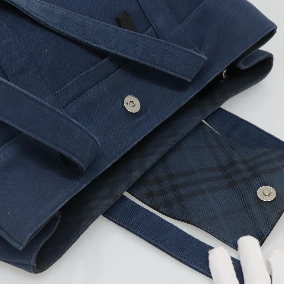 Burberry BURBERRY Blue Label Tote Bag Canvas Blue Authentic ti2869