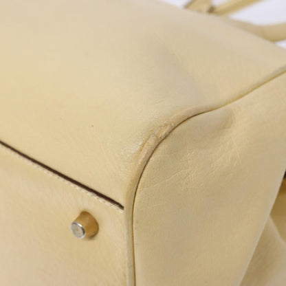 Prada PRADA Gamaguchi Hand Bag Leather Beige Gold Authentic 135924