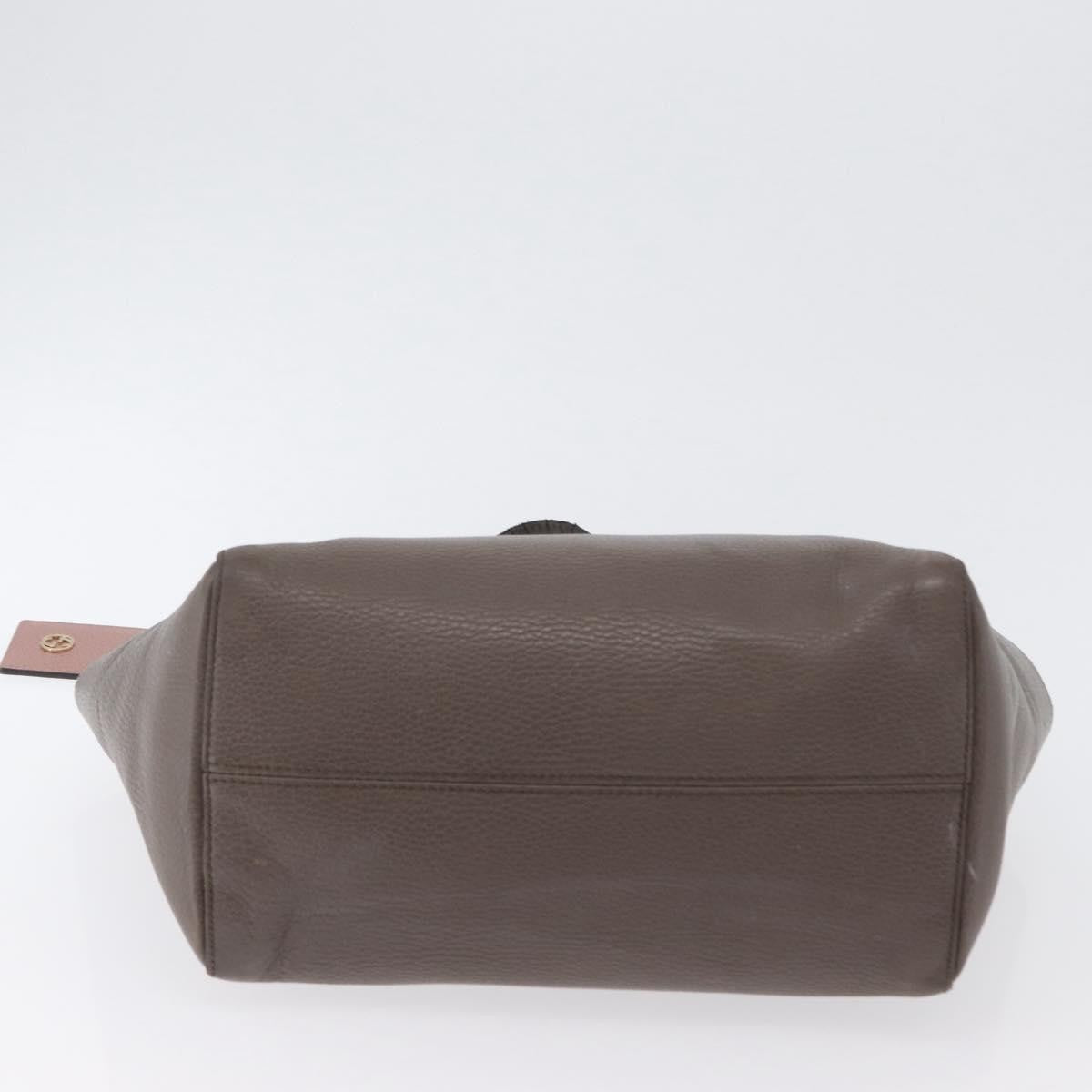 Gucci GUCCI Tote Bag Leather Brown Gold 354408 Authentic bs33432