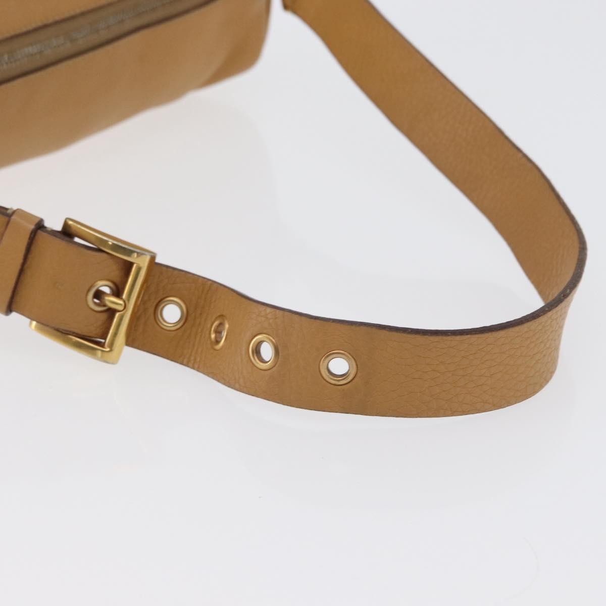 Prada PRADA Shoulder Bag Leather Brown Gold Authentic 172272
