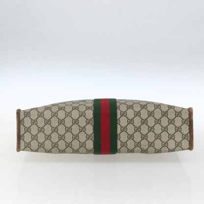 Gucci GUCCI GG Supreme Web Sherry Line Hand Bag PVC Beige Gold 010 378 Authentic 162305
