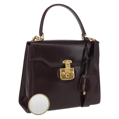 Gucci GUCCI Hand Bag Leather 2way Bordeaux Gold 000 2026 0258 Authentic ep12849