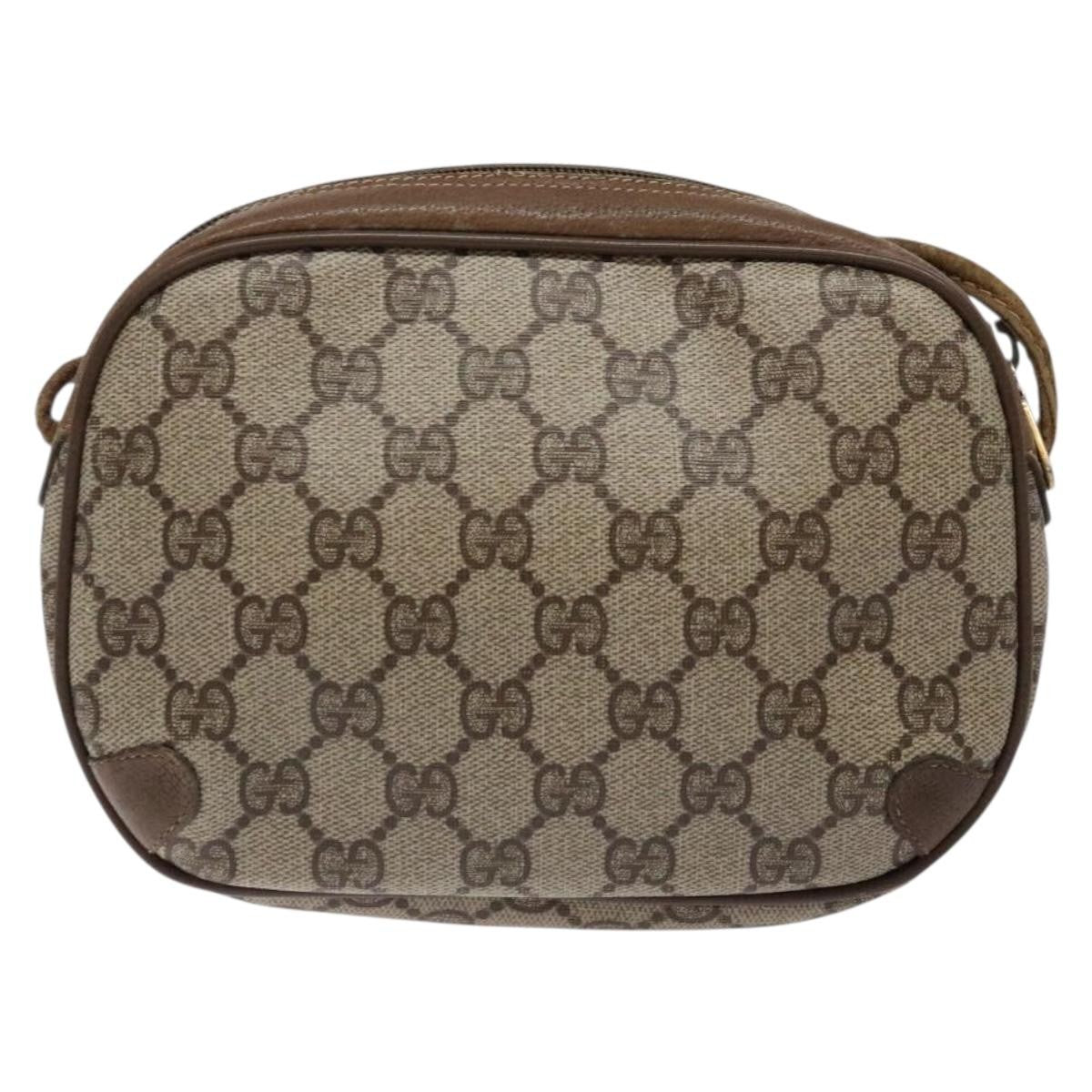 Gucci GUCCI GG Supreme Web Sherry Line Shoulder Bag PVC Beige 89 02 066 Authentic 133869