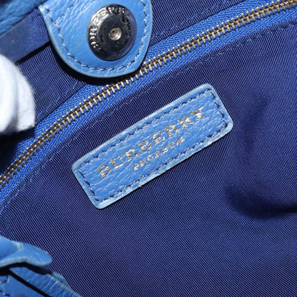 Burberry BURBERRY Shoulder Bag Leather Blue Gold Authentic 157793