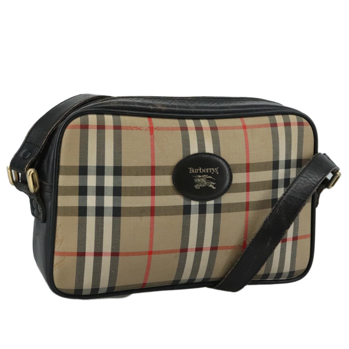 Burberrys Burberrys Nova Check Shoulder Bag Canvas Beige Authentic th5571