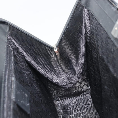 Gucci GUCCI Hand Bag Canvas Silver Black Authentic 175720