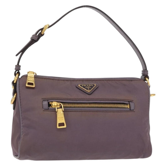 Prada PRADA Shoulder Bag Nylon Gold Purple Authentic 156015