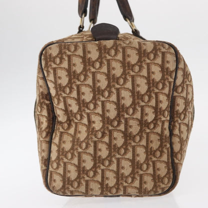 Dior Christian Dior Trotter Canvas Hand Bag Brown Gold Authentic ka627