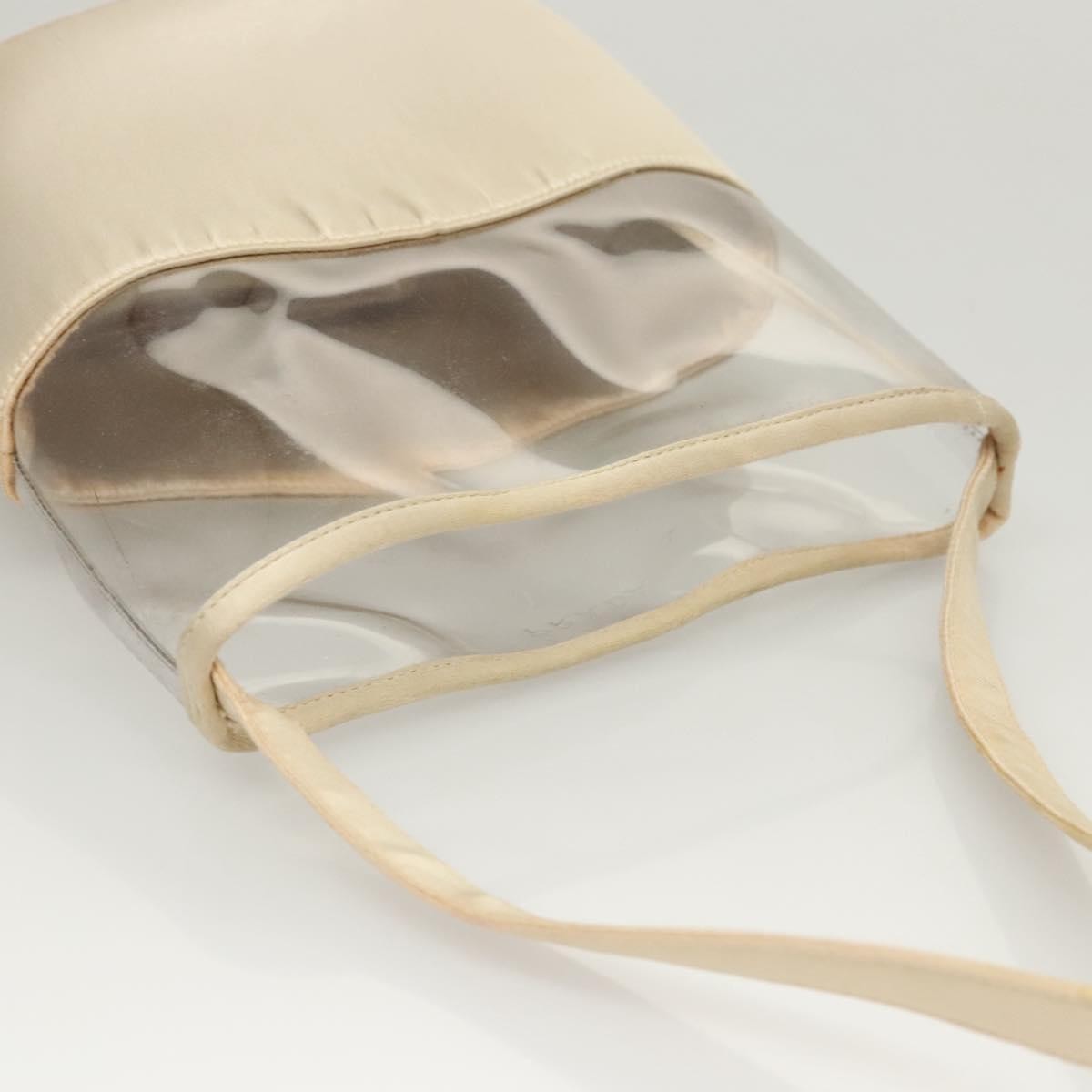 Prada PRADA Hand Bag Vinyl Clear Beige Authentic 118773